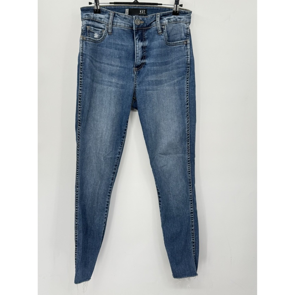 Kut‎ from the Kloth Size 4 Skinny Jeans Womens Blue Raw Hem Side Seam Detail